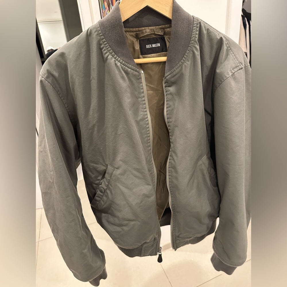 Buck Mason Sage Green Bomber Jacket for Men (Medium)